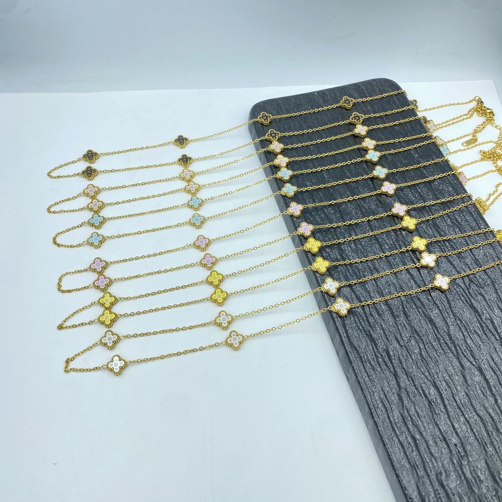 9MM Titanium Steel Four Leaf Flower 10 Flower Sweater Chain 60CM Star Lucky Four Leaf Clover Necklace
9MM Titanium Steel Four Leaf Flower 10 Flower Sweater Chain 60CM Star Lucky Four Leaf Clover Necklace