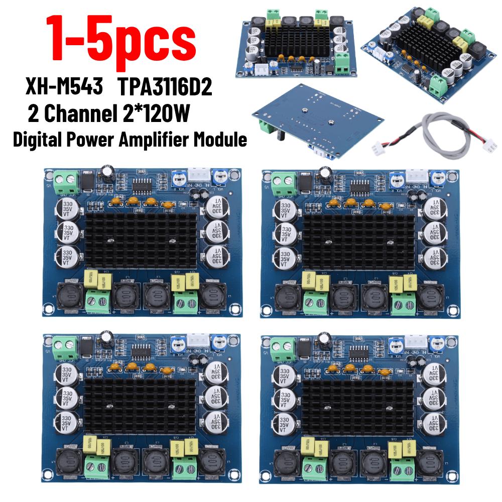 XH-M543 TPA3116D2 DC 12-26V 2*120W Dual Channel Digital Stereo Audio Power Amplifier Board DIY Amplificador Speaker Sound Board
XH-M543 TPA3116D2 DC 12-26V 2*120W Dual Channel Digital Stereo Audio Power Amplifier Board DIY Amplificador Speaker Sound Board