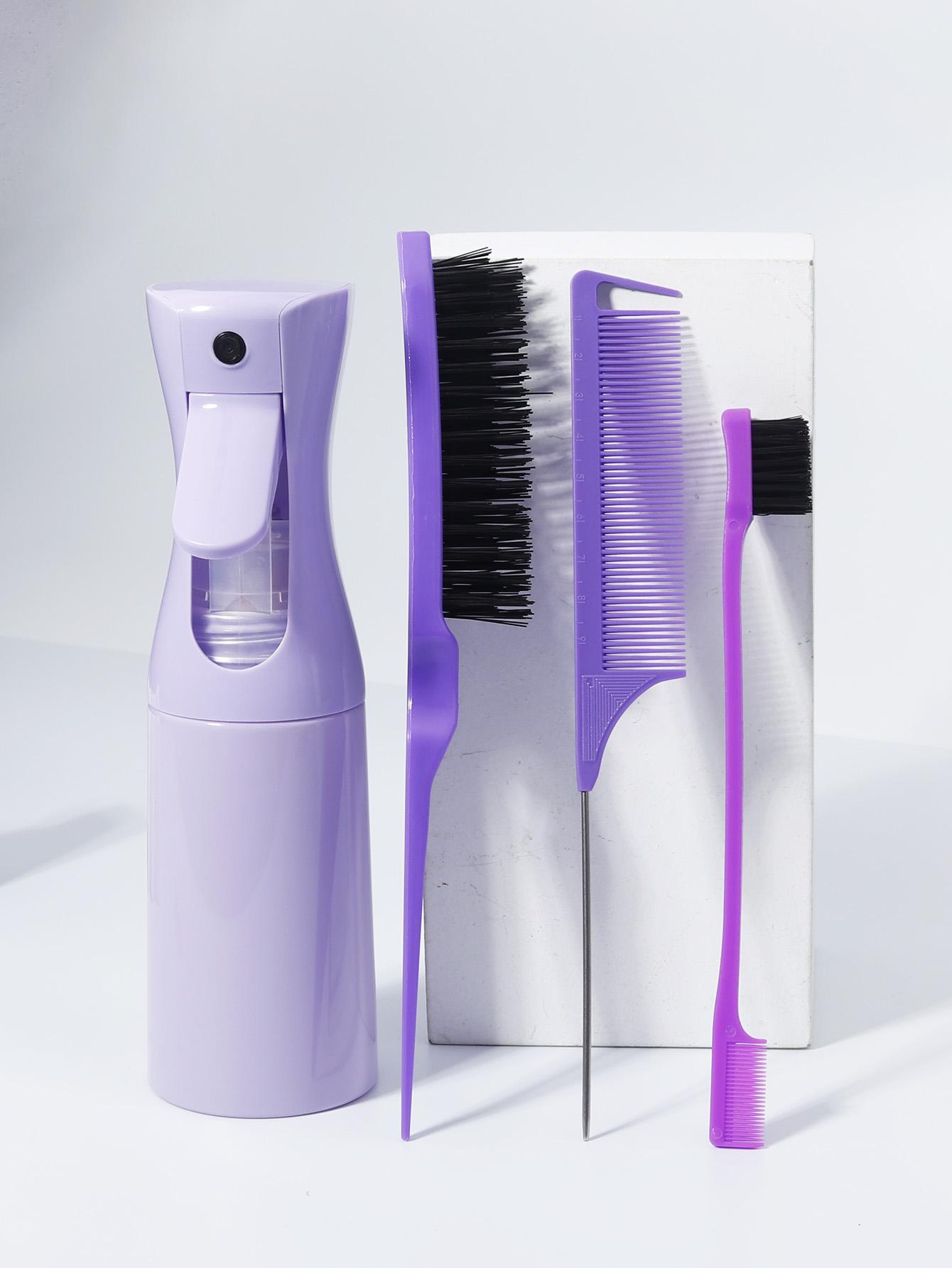 Набор парикмахерских инструментов из 4 предметов: расческа с кончиком и хвостиком, двухсторонняя щетка для контроля волос и бутылка-спрей под давлением. Специально для париков из натуральных волос
Набор парикмахерских инструментов из 4 предметов: расческа с кончиком и хвостиком, двухсторонняя щетка для контроля волос и бутылка-спрей под давлением. Специально для париков из натуральных волос