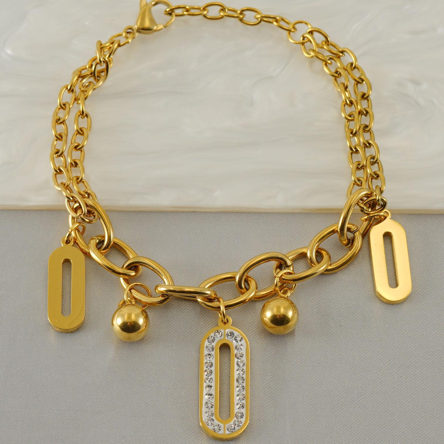 Stylish Stainless Steel Geometric Diamond Bracelet Titanium Steel 18k Gold Commuter Versatile Design Bracelet
Stylish Stainless Steel Geometric Diamond Bracelet Titanium Steel 18k Gold Commuter Versatile Design Bracelet