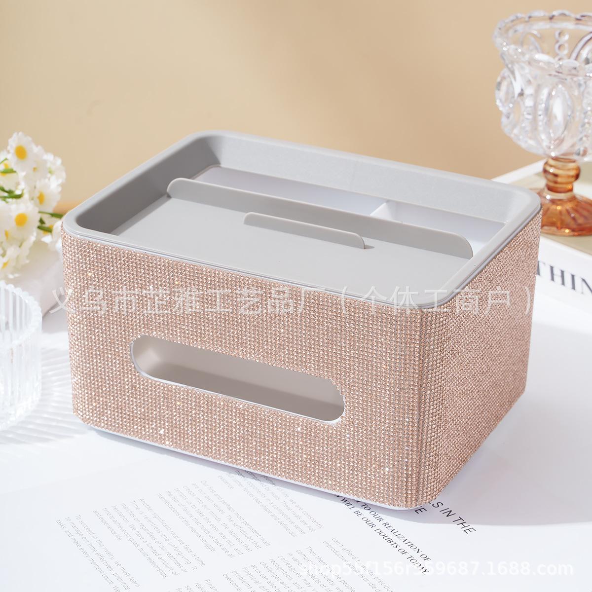 New diamond-encrusted high-end light luxury paper box high-end home creative remote control storage box tissue box living room
New diamond-encrusted high-end light luxury paper box high-end home creative remote control storage box tissue box living room