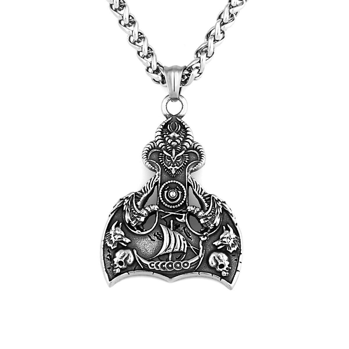 Viking Anchor Wolf Head Crow Titanium Steel Pendant Wind Dragon Boat Pendant Tidal Men s Stainless Steel Pendant Necklace Jewelry
Viking Anchor Wolf Head Crow Titanium Steel Pendant Wind Dragon Boat Pendant Tidal Men s Stainless Steel Pendant Necklace Jewelry