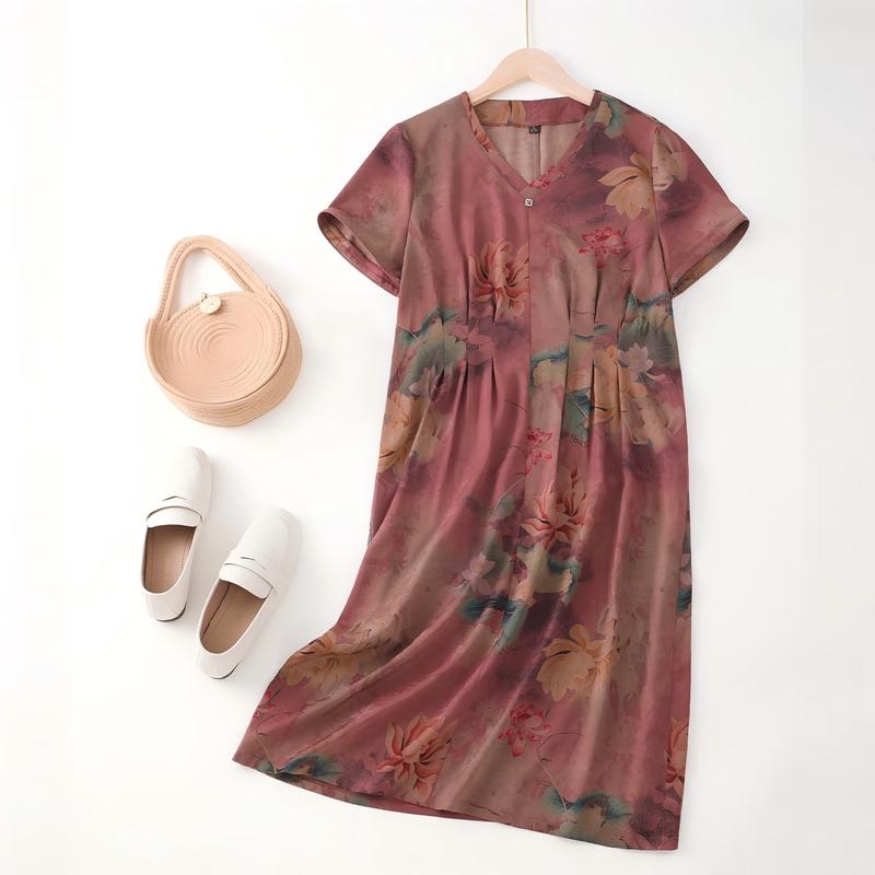 Yuzhaolin New Chinese Style Print V-Neck Summer Dress for Women 4XL
Yuzhaolin New Chinese Style Print V-Neck Summer Dress for Women 4XL