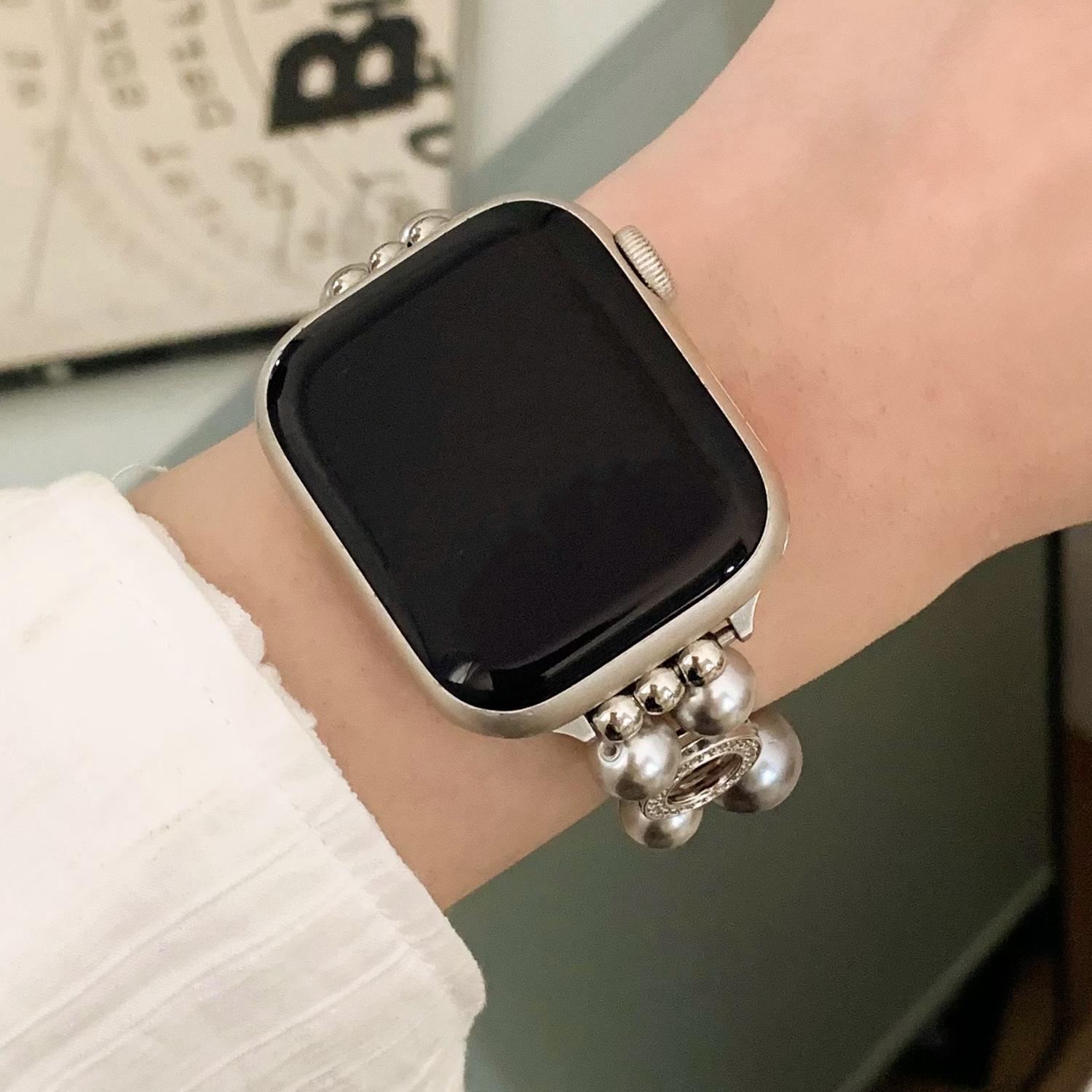 For Apple Watch Series 10 42mm/9 8 7 41mm/SE (2023) SE (2022) SE 6 5 4 40mm/3 2 1 38mm Watch Strap Pearls Bracelet Grey
For Apple Watch Series 10 42mm/9 8 7 41mm/SE (2023) SE (2022) SE 6 5 4 40mm/3 2 1 38mm Watch Strap Pearls Bracelet Grey