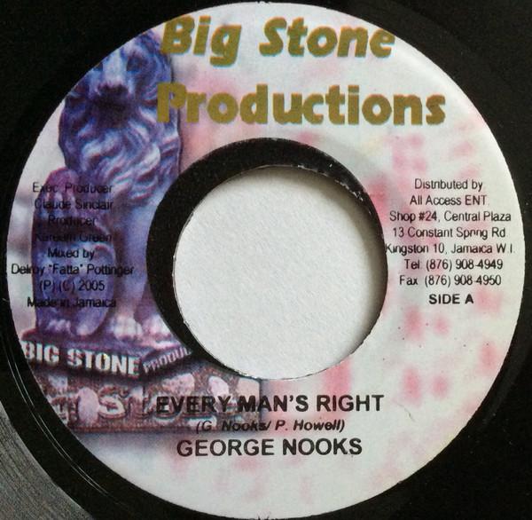 7inch Record GEORGE NOOKS - Every Man s Right NONE Big Stone Produ 2005 Jamaica Reggae, Ska & Dub Used
7inch Record GEORGE NOOKS - Every Man s Right NONE Big Stone Produ 2005 Jamaica Reggae, Ska & Dub Used