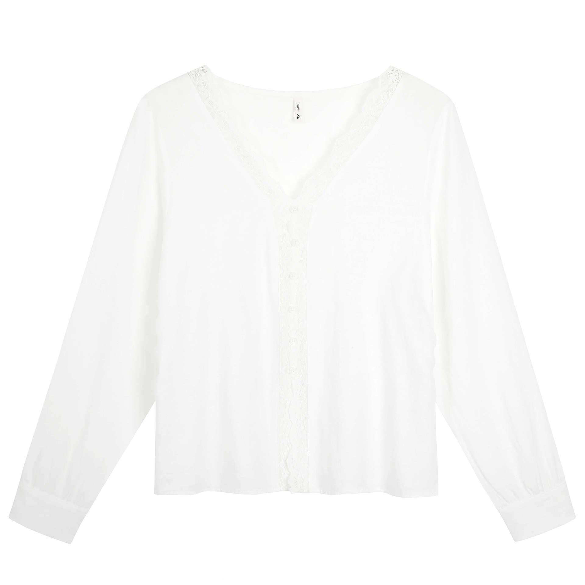 Elegant Lace Patchwork V-Neck Slimming Long-Sleeve Top for Plus-Size Women, Spring Style (66026) 2XL (Recommended for 140-160 jin) белый
Elegant Lace Patchwork V-Neck Slimming Long-Sleeve Top for Plus-Size Women, Spring Style (66026) 2XL (Recommended for 140-160 jin) белый
