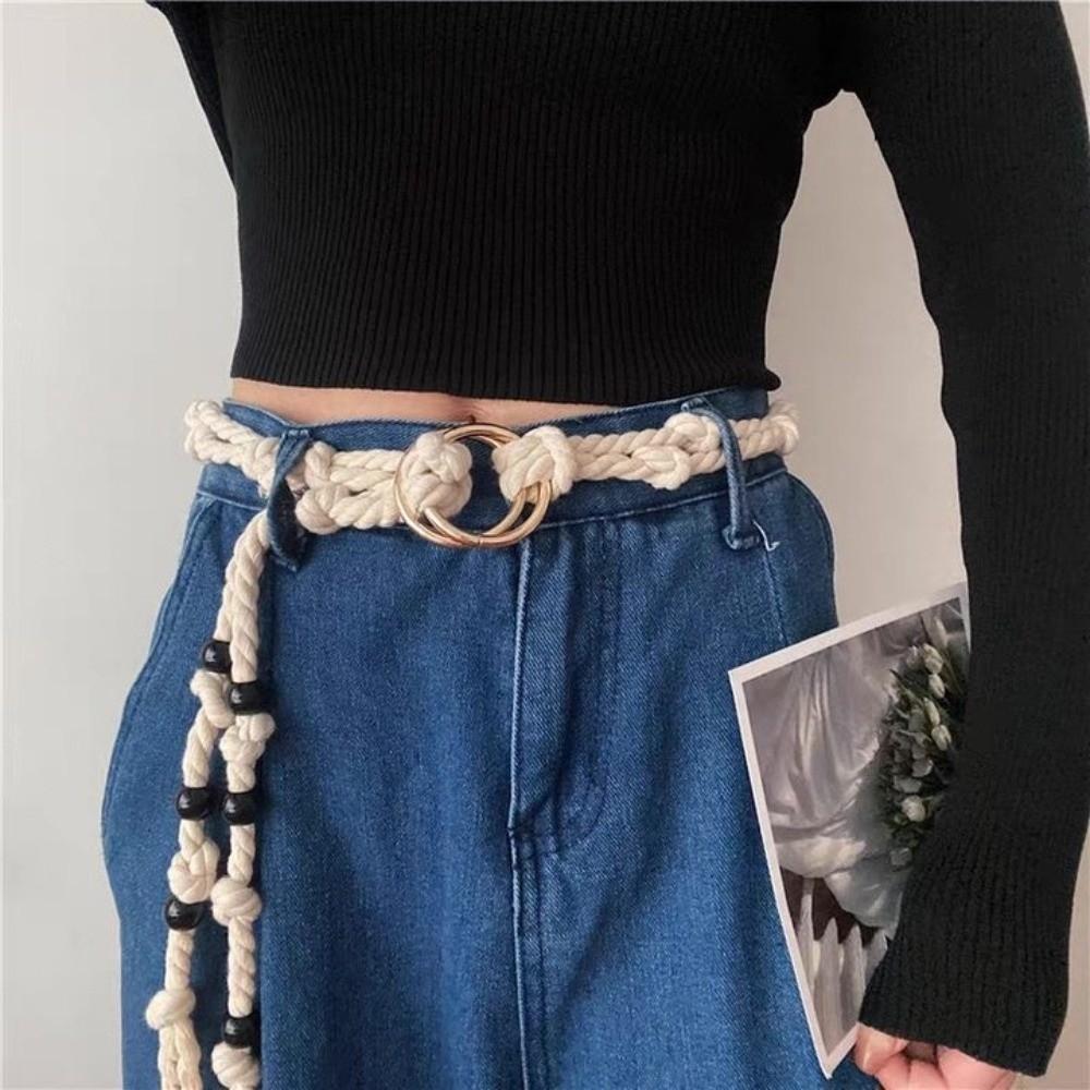 Beads Jute Rope Belt Coarse Pack Thread Waist Belt Fashion Rope Waistband Streetwear білий
Beads Jute Rope Belt Coarse Pack Thread Waist Belt Fashion Rope Waistband Streetwear білий
