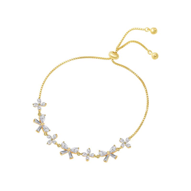 Блестящий браслет с цирконием в виде банта с регулируемым размером – Модный женский подарок Copper Alloy
Блестящий браслет с цирконием в виде банта с регулируемым размером – Модный женский подарок Copper Alloy