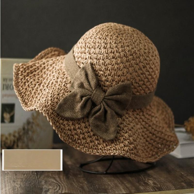 Handmade Straw Sun Hat with Bow Foldable Wide Brim Beach Hat Natural Woven Straw Material UV Protection Summer Hat for Women 56-58cm
Handmade Straw Sun Hat with Bow Foldable Wide Brim Beach Hat Natural Woven Straw Material UV Protection Summer Hat for Women 56-58cm