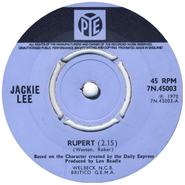 7inch Record JACKIE LEE (2) - Rupert 7N45003 Pye Records 1970 UK Children s Used
7inch Record JACKIE LEE (2) - Rupert 7N45003 Pye Records 1970 UK Children s Used