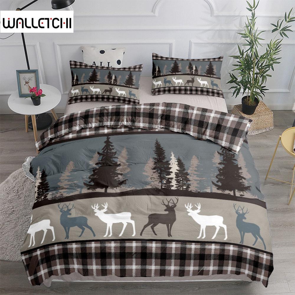 Комплект постельного белья в винтажном стиле Forest Stag Plaid King Queen Double Full Twin Single Size EU single(135x200cm)
Комплект постельного белья в винтажном стиле Forest Stag Plaid King Queen Double Full Twin Single Size EU single(135x200cm)