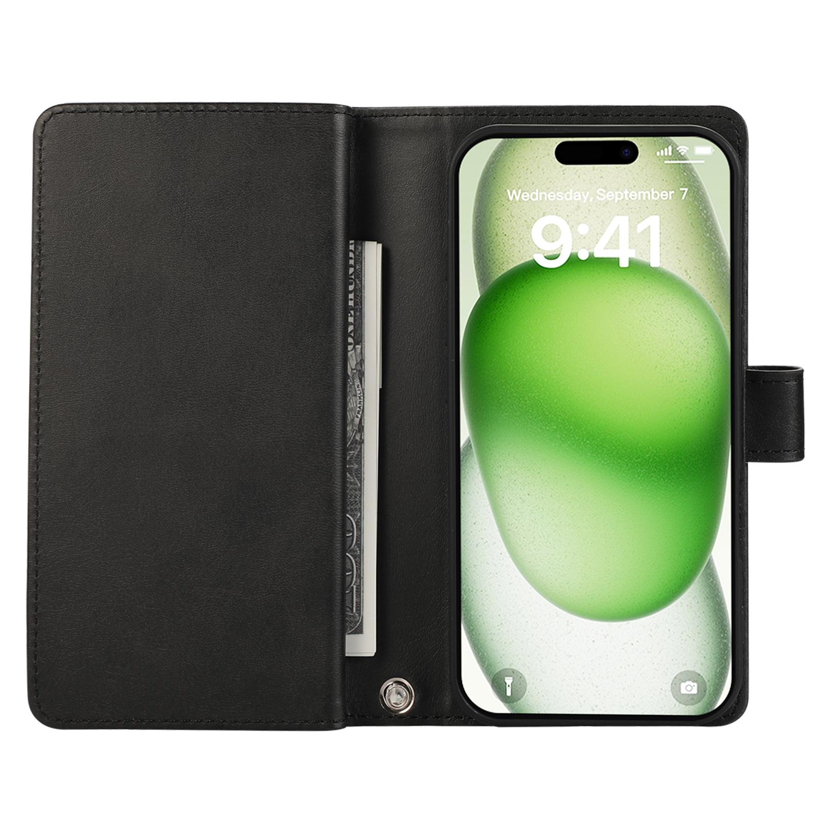 For iPhone 16 Case Split Leather Magnetic Wallet Phone Protector with Wrist Strap Black
For iPhone 16 Case Split Leather Magnetic Wallet Phone Protector with Wrist Strap Black