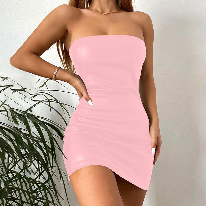 women s Faux Leather Strapless Solid Ruched Mini Dress Bodycon Party Club Short Dress 2XL
women s Faux Leather Strapless Solid Ruched Mini Dress Bodycon Party Club Short Dress 2XL