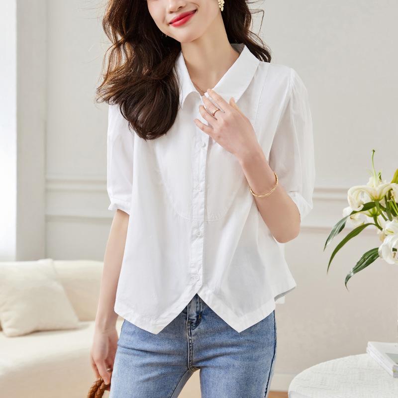 Pure Cotton White Shirt for Women Short-sleeved Summer New Style Design Niche Style Loose Top XXL синій
Pure Cotton White Shirt for Women Short-sleeved Summer New Style Design Niche Style Loose Top XXL синій