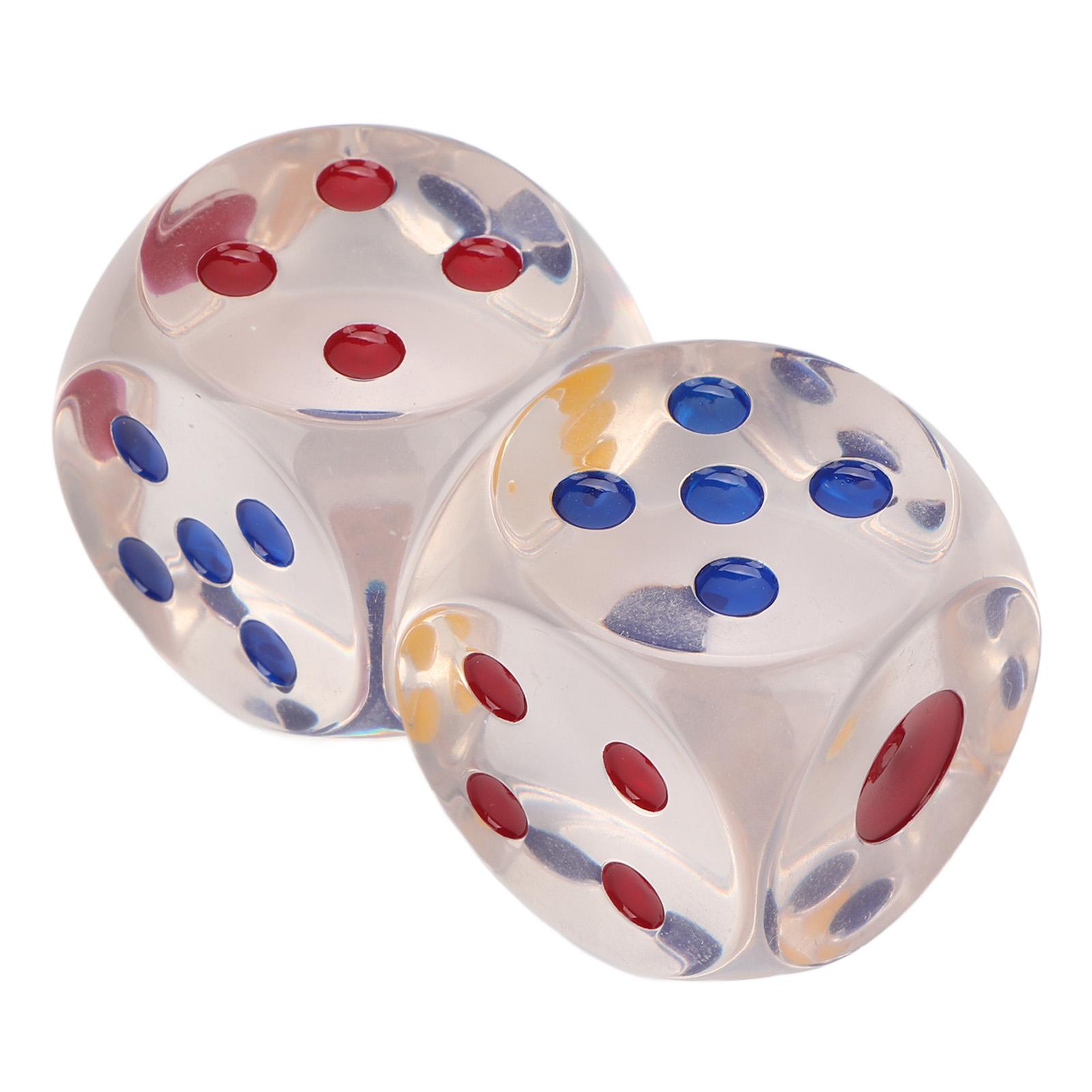 2Pcs Dice Plastic Transparent Waterproof Antioxidant Number Dots 6 Sided Dice for Board Games Education 3.5cm
2Pcs Dice Plastic Transparent Waterproof Antioxidant Number Dots 6 Sided Dice for Board Games Education 3.5cm