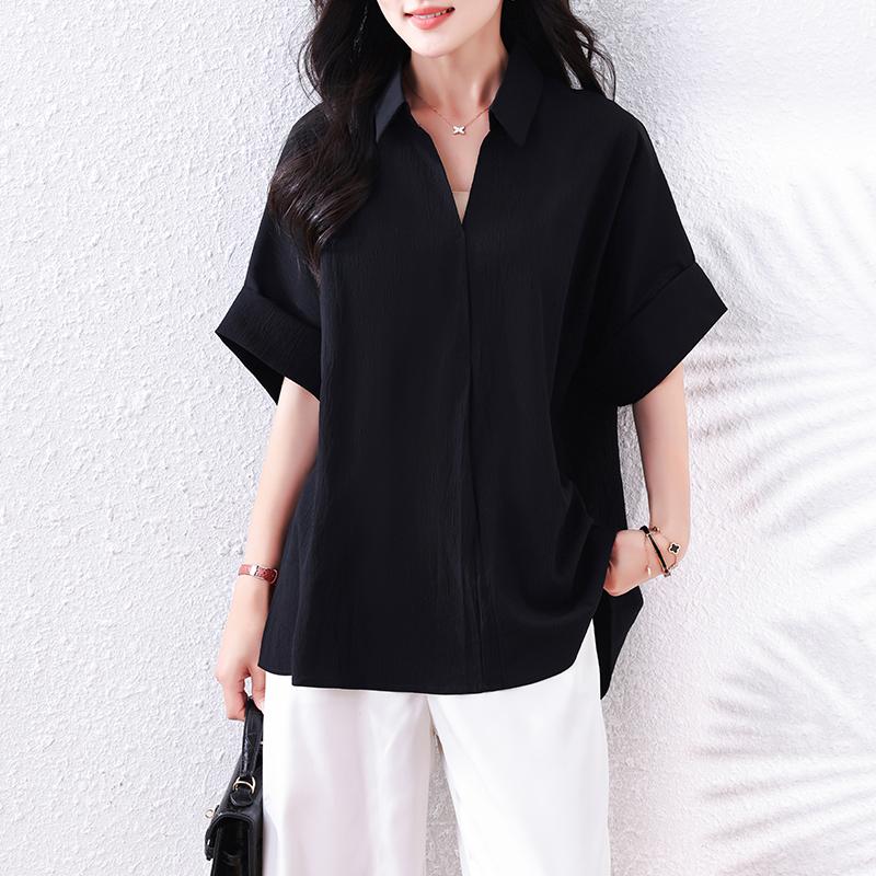 DIMANAF 2025 Summer Plus Size Chiffon Blouse Oversized T-Shirt Solid Women Loose Tops Tees Fashion New Shirt 5XL чорний
DIMANAF 2025 Summer Plus Size Chiffon Blouse Oversized T-Shirt Solid Women Loose Tops Tees Fashion New Shirt 5XL чорний