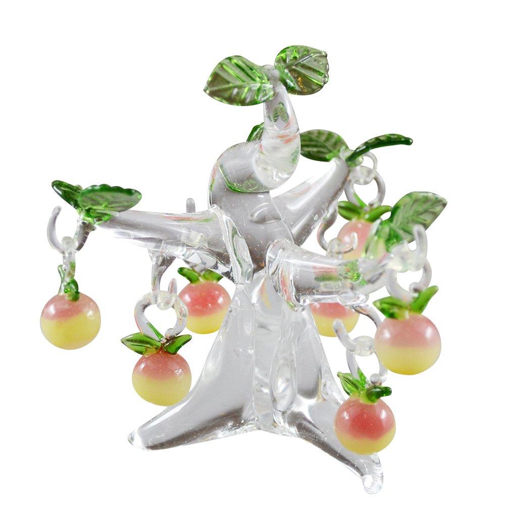 Четыре тележки Милая ручная работа из стекла, Катящееся персиковое дерево, Маленькая