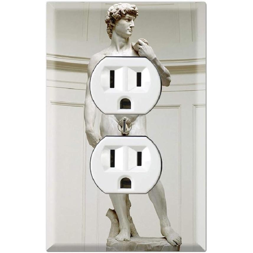 Графические настенные пластины - Библейский Давид Микеланджело - Накладка на настенную пластину с одним переключателем Duplex Outlet
Графические настенные пластины - Библейский Давид Микеланджело - Накладка на настенную пластину с одним переключателем Duplex Outlet