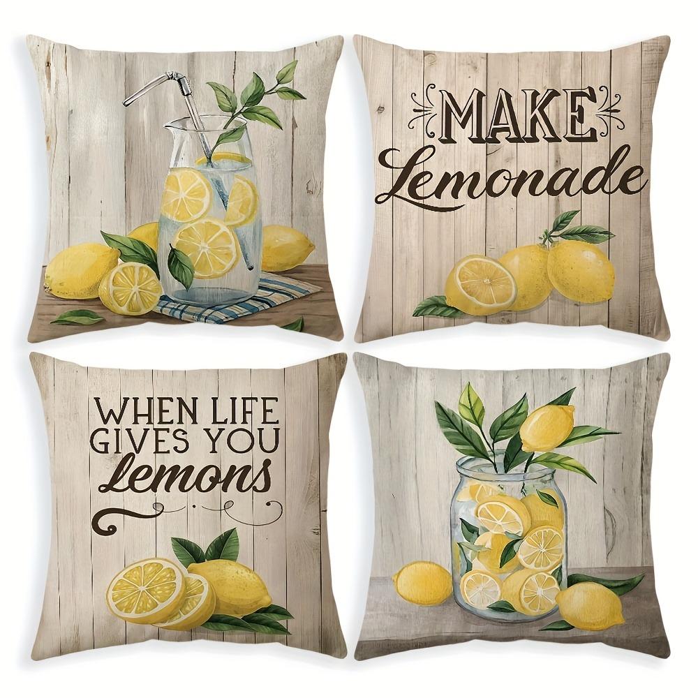 Cheerful Lemon Theme Pillowcase - When Life Gives You Lemons Quote Print Pillow Cover for Sofa Bedroom Living Room 4PC-45x45cm
Cheerful Lemon Theme Pillowcase - When Life Gives You Lemons Quote Print Pillow Cover for Sofa Bedroom Living Room 4PC-45x45cm