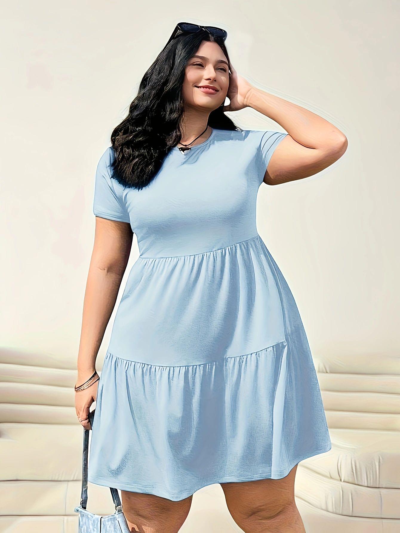 2026 Women s Solid Color Ruffle Hem T-shirt and Skirt Set 4XL небесно-голубой
2026 Women s Solid Color Ruffle Hem T-shirt and Skirt Set 4XL небесно-голубой