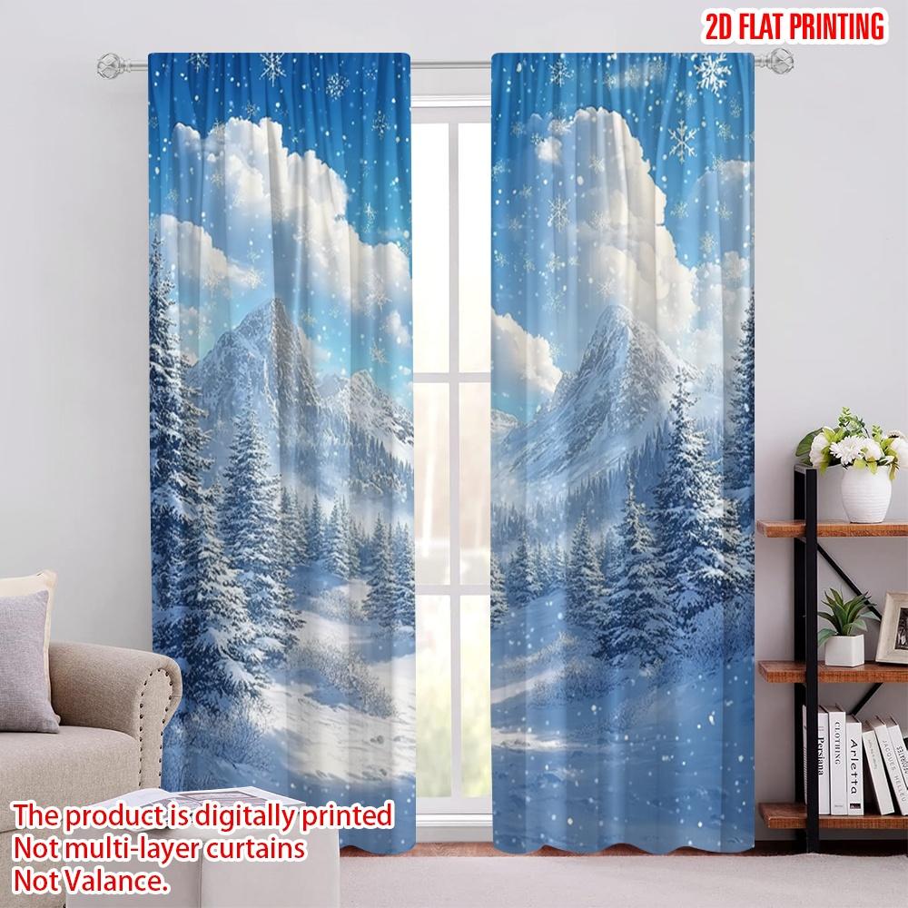 Flat Printing Merry Christmas Window Drapes Snow Mountain Pine Tree Polyester Fabric Without Electricity Party Curtain Set Of 2 Made Washable W100*H70(CM)-Grommet top&2PCS
Flat Printing Merry Christmas Window Drapes Snow Mountain Pine Tree Polyester Fabric Without Electricity Party Curtain Set Of 2 Made Washable W100*H70(CM)-Grommet top&2PCS