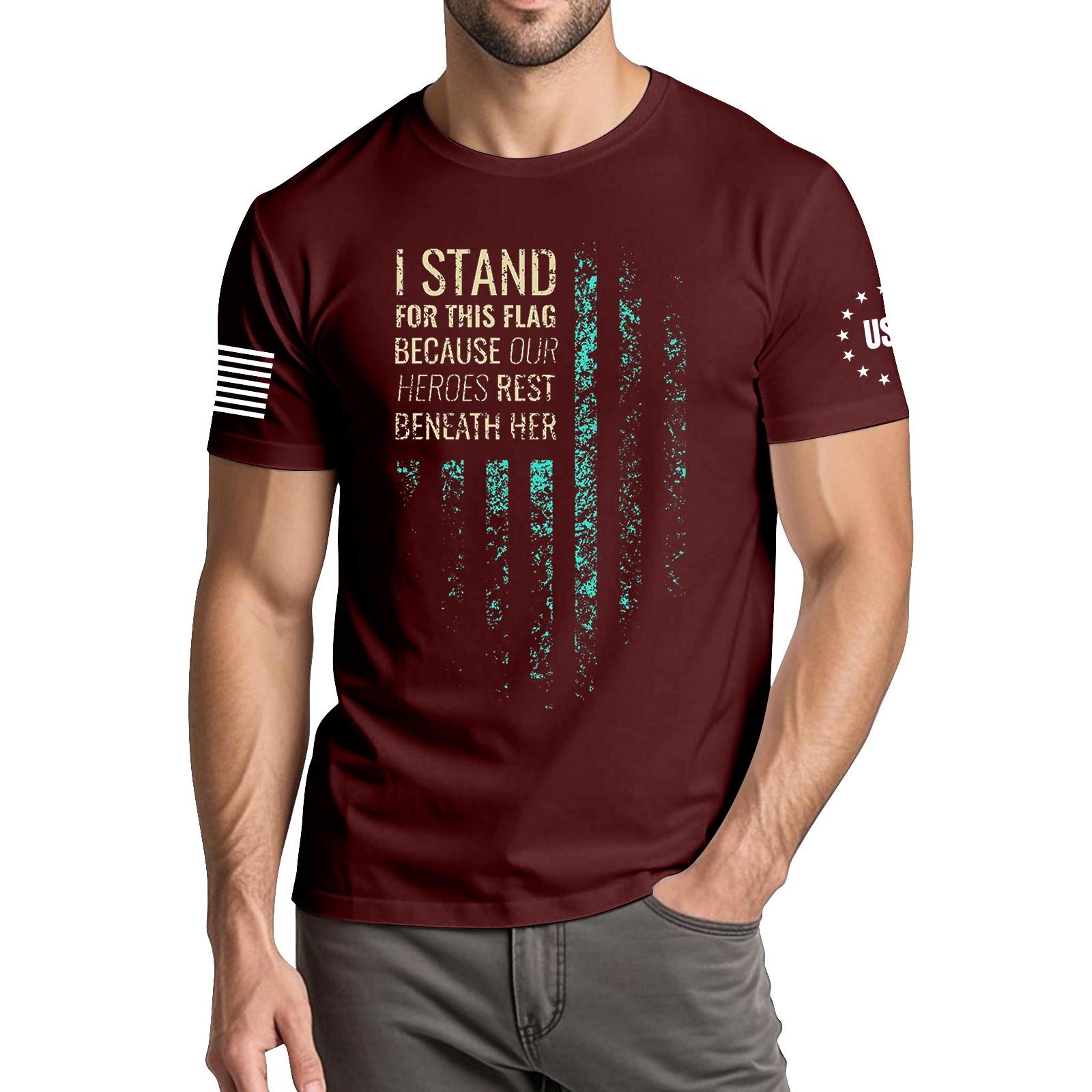 Мужская модная повседневная футболка с круглым вырезом и коротким рукавом с принтом «День независимости» L винный
Мужская модная повседневная футболка с круглым вырезом и коротким рукавом с принтом «День независимости» L винный