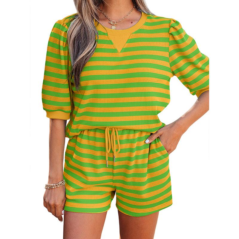 Summer 2026 Women s Fashion: Loose Stripe Print Short Sleeve Set Contact customer service for purchase link
Summer 2026 Women s Fashion: Loose Stripe Print Short Sleeve Set Contact customer service for purchase link