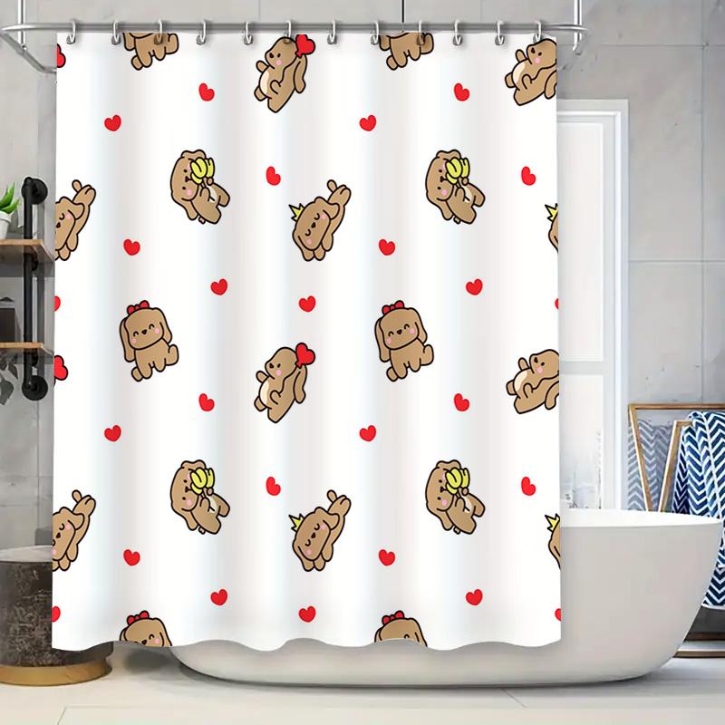 Adorable Animal Pattern Shower Curtain 3D Print Waterproof Fabric Bath Decoration for Home Decor in White Color with Red Hearts 90x180cm
Adorable Animal Pattern Shower Curtain 3D Print Waterproof Fabric Bath Decoration for Home Decor in White Color with Red Hearts 90x180cm