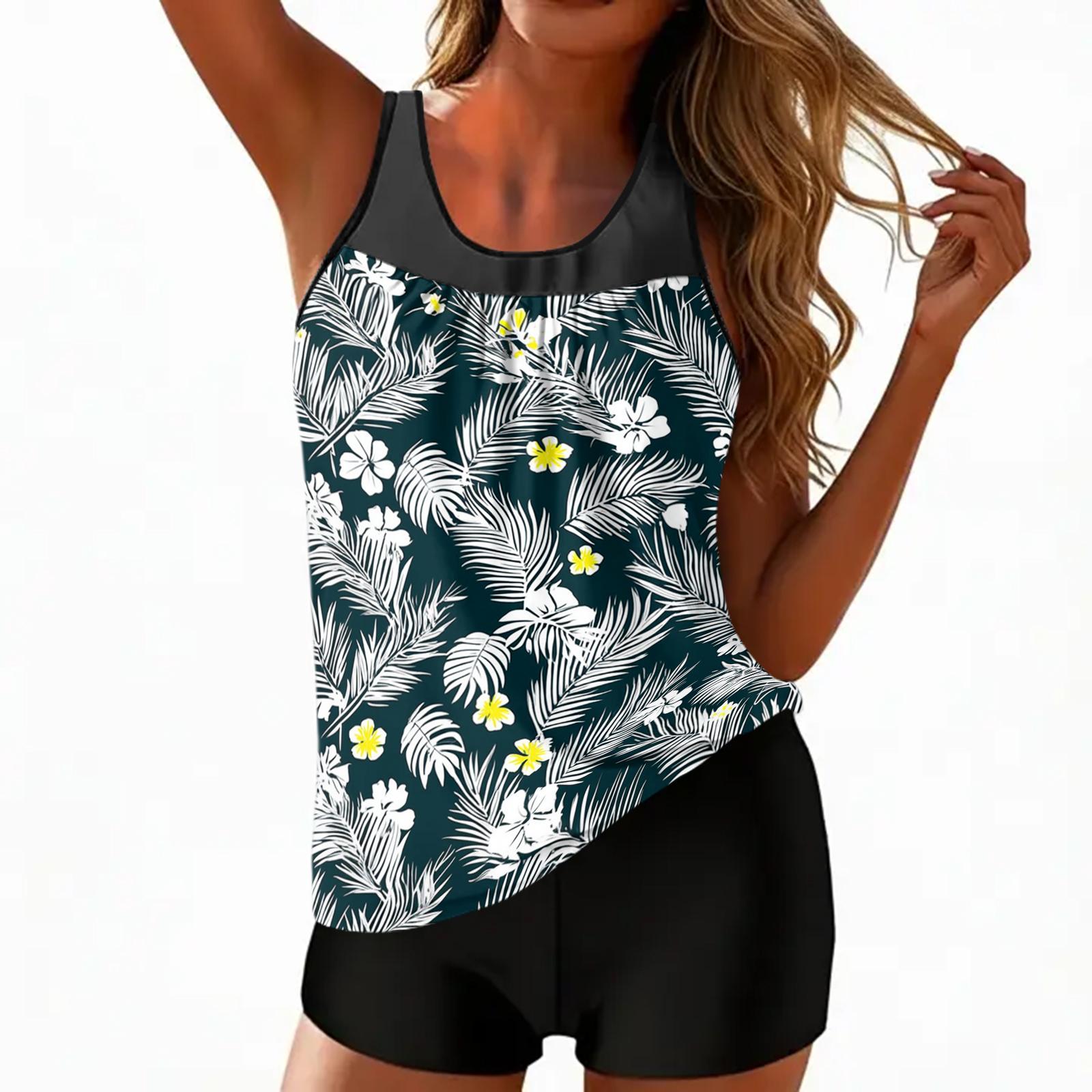 Women’s Tankini Swimsuit Two Piece Set with Floral Leaf Print Sleeveless Top and Boyshort Bottoms for Beach Pool Wear S
Women’s Tankini Swimsuit Two Piece Set with Floral Leaf Print Sleeveless Top and Boyshort Bottoms for Beach Pool Wear S