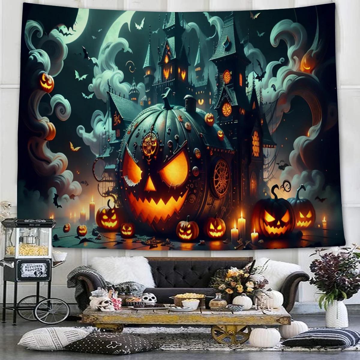 1 шт. Декоративный гобелен на Хэллоуин, тыквенный фонарь, замок, подвесная ткань, домашняя комната, декоративная фоновая ткань 100x75cm
1 шт. Декоративный гобелен на Хэллоуин, тыквенный фонарь, замок, подвесная ткань, домашняя комната, декоративная фоновая ткань 100x75cm