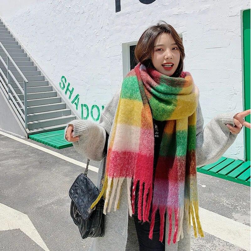 Rainbow Cashmere Women Plaid Scarf Winter Warm Shawl Wrap Pashmina Long Tassel Female Foulard Thick Blanket
Rainbow Cashmere Women Plaid Scarf Winter Warm Shawl Wrap Pashmina Long Tassel Female Foulard Thick Blanket
