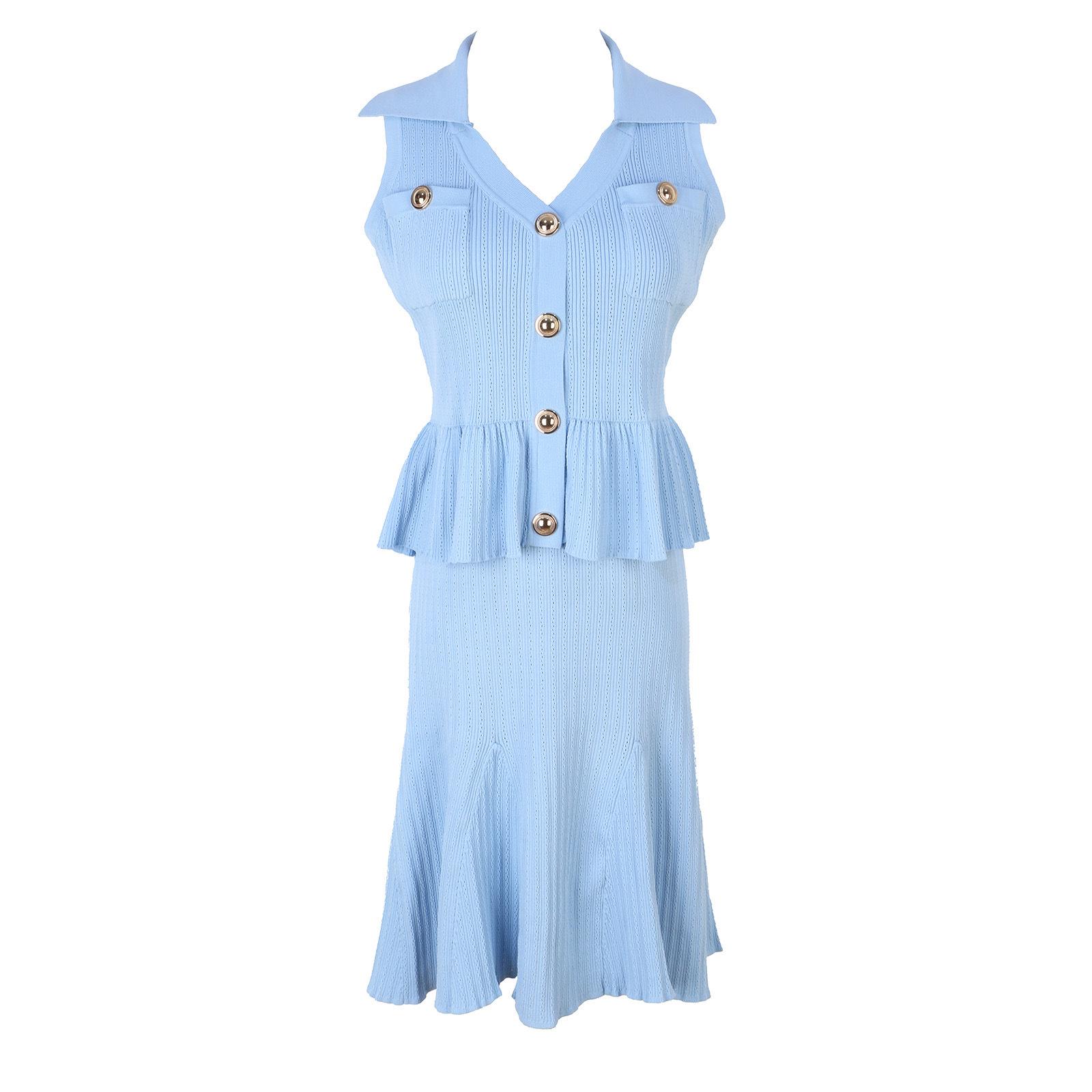 New Slimming Polo Collar Sleeveless Knitted Vest & Skirt Set for Women - Spring/Summer Small
New Slimming Polo Collar Sleeveless Knitted Vest & Skirt Set for Women - Spring/Summer Small