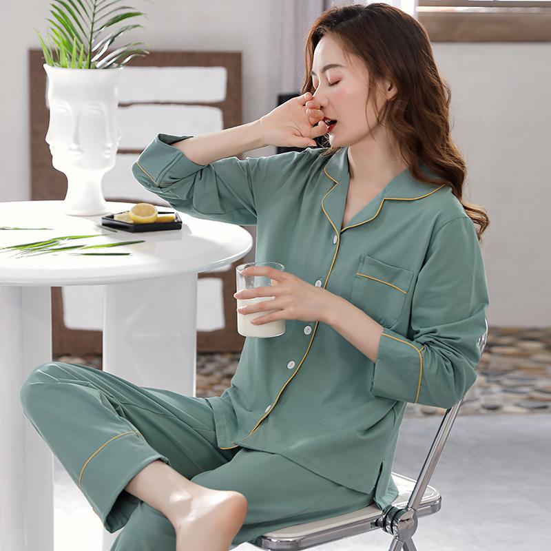 Autumn and winter pajamas women s spring and autumn cotton long-sleeved lapel loungewear cotton autumn large size Korean version loose suit m suggest 40-50kg
Autumn and winter pajamas women s spring and autumn cotton long-sleeved lapel loungewear cotton autumn large size Korean version loose suit m suggest 40-50kg