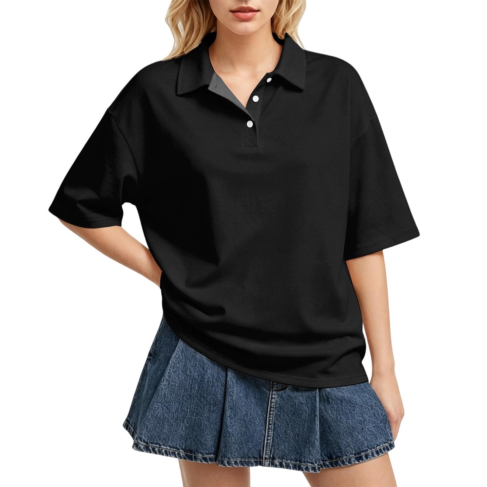 Womens Fashion Loose Fit Polo Collar Top Relaxed Long Sleeve Blouse with Decorative Buttons and XXL чорний
Womens Fashion Loose Fit Polo Collar Top Relaxed Long Sleeve Blouse with Decorative Buttons and XXL чорний