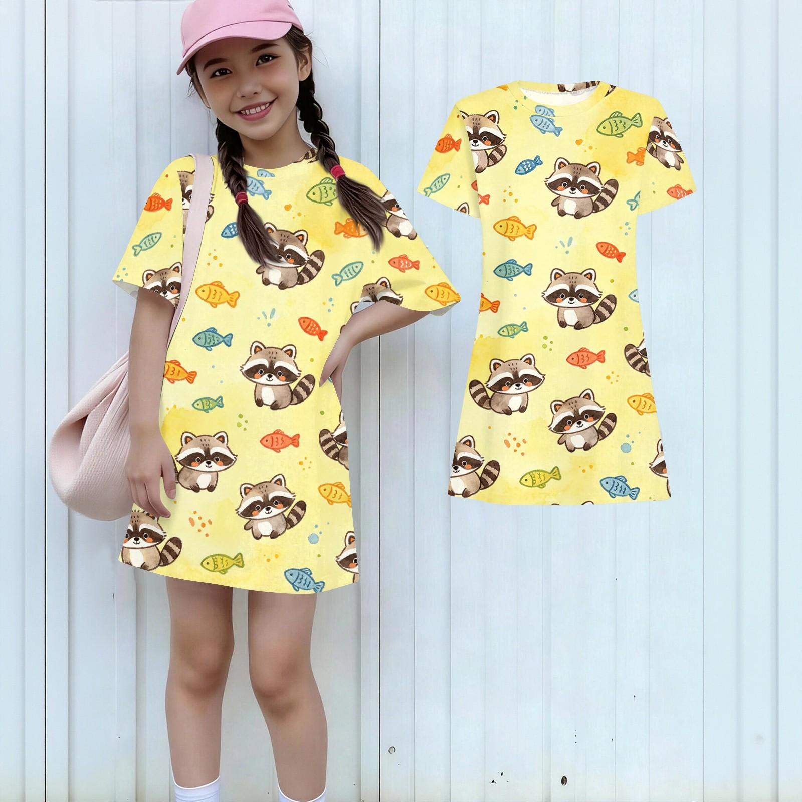 Girls Loose Fit Short Sleeve Dress Kids Casual Round Neck Lightweight Summer Dress with Animal Pattern Printed Design 130
Girls Loose Fit Short Sleeve Dress Kids Casual Round Neck Lightweight Summer Dress with Animal Pattern Printed Design 130