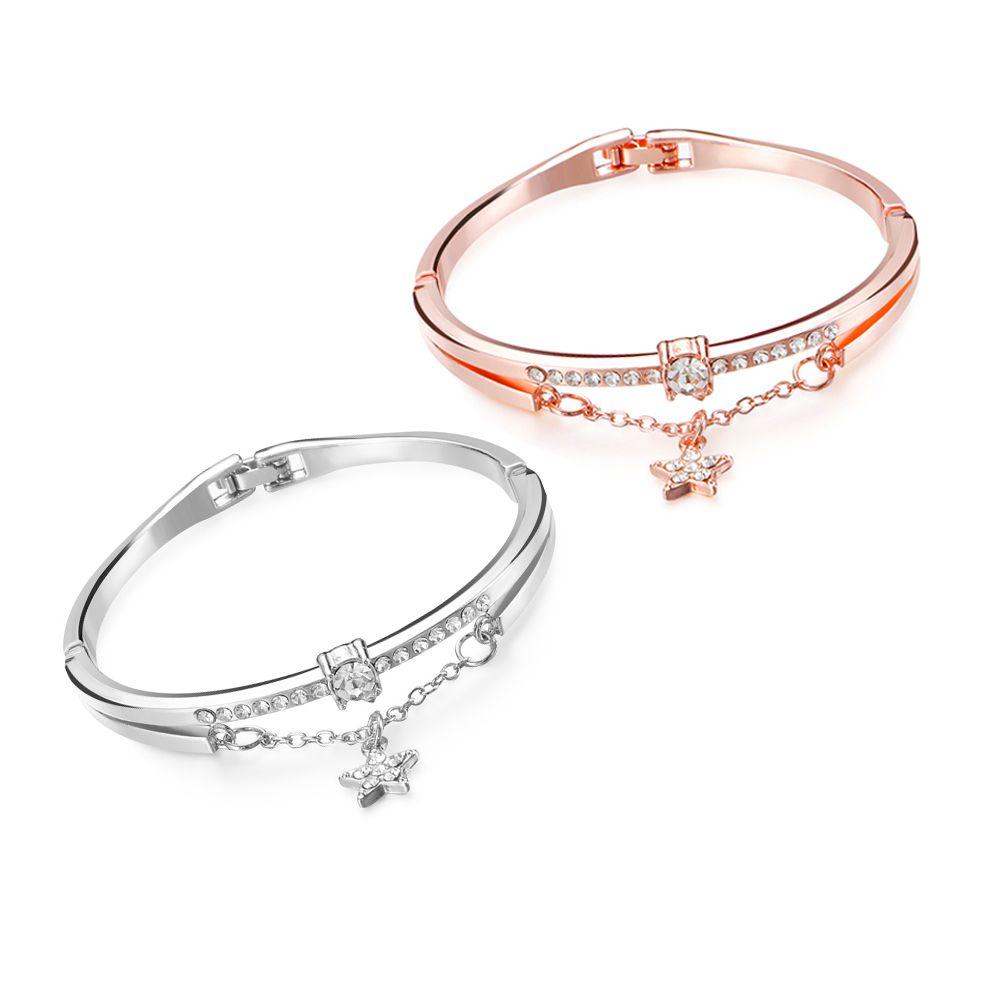 2 PCS Charm Rose Gold Jewelry Women Cuff Bangles Stainless Steel Dangle Drop Star Bracelet
2 PCS Charm Rose Gold Jewelry Women Cuff Bangles Stainless Steel Dangle Drop Star Bracelet