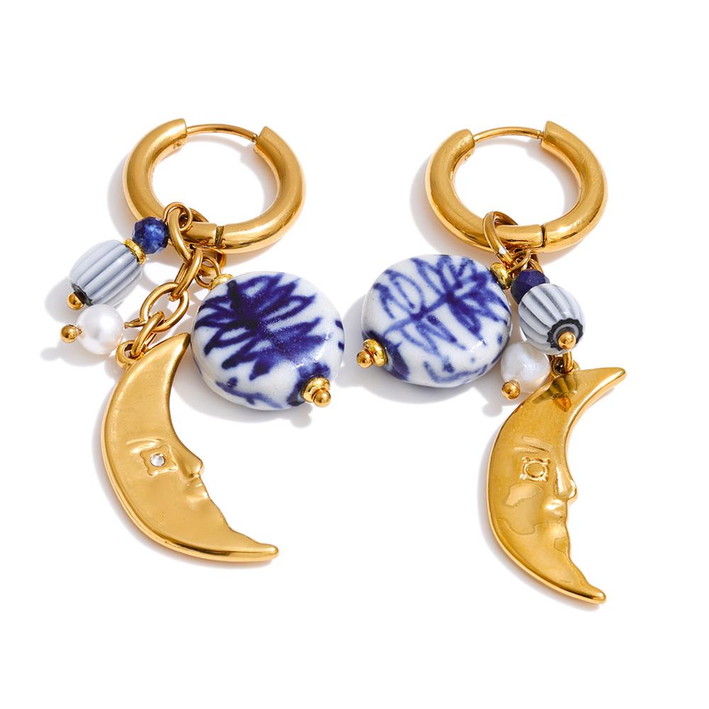 Yhpup France New Design Ceramic Moon Drop Hoop Earrings for Women Stainless Steel Charm Fashion Charm Pendant Jewelry Daily Gift
Yhpup France New Design Ceramic Moon Drop Hoop Earrings for Women Stainless Steel Charm Fashion Charm Pendant Jewelry Daily Gift