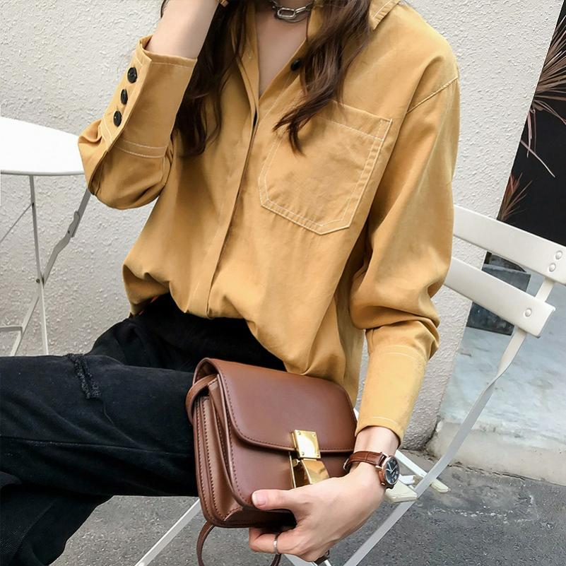 Autumn and Winter Loose Lazy Shirt Women s Long-sleeved Retro Hong Kong Style Blouse Solid Color Shirt Bottoming Shirt Trend 4XL жовтий
Autumn and Winter Loose Lazy Shirt Women s Long-sleeved Retro Hong Kong Style Blouse Solid Color Shirt Bottoming Shirt Trend 4XL жовтий
