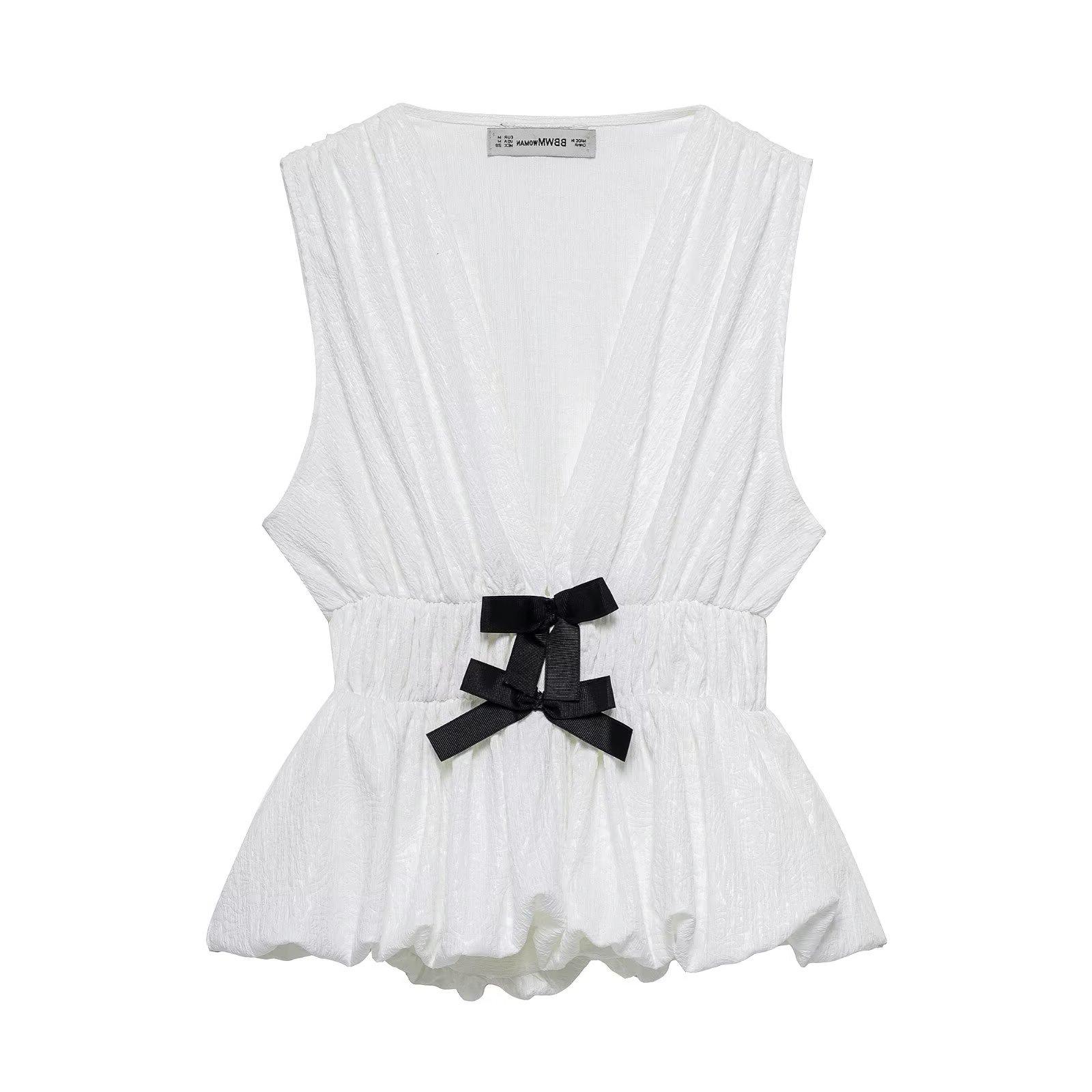 TAOP&ZA Spring/Summer Women s Elegant Bow Waist-Slimming Sleeveless V-Neck Vest Small
TAOP&ZA Spring/Summer Women s Elegant Bow Waist-Slimming Sleeveless V-Neck Vest Small