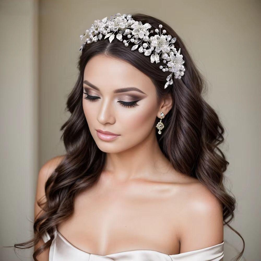 with Pearl Rhinestone Bridal Crystal Tiara Alloy Leaves Hair Ornaments Elegant Women Hairpins Gift срібний
with Pearl Rhinestone Bridal Crystal Tiara Alloy Leaves Hair Ornaments Elegant Women Hairpins Gift срібний