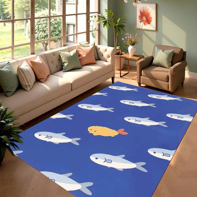 Blue Fish Pattern Living Room Rug Carpet Mat Home Decoration Non Slip Floor Mat Nordic Style Area Rug Ocean Wave Fish Design 40X60CM
Blue Fish Pattern Living Room Rug Carpet Mat Home Decoration Non Slip Floor Mat Nordic Style Area Rug Ocean Wave Fish Design 40X60CM