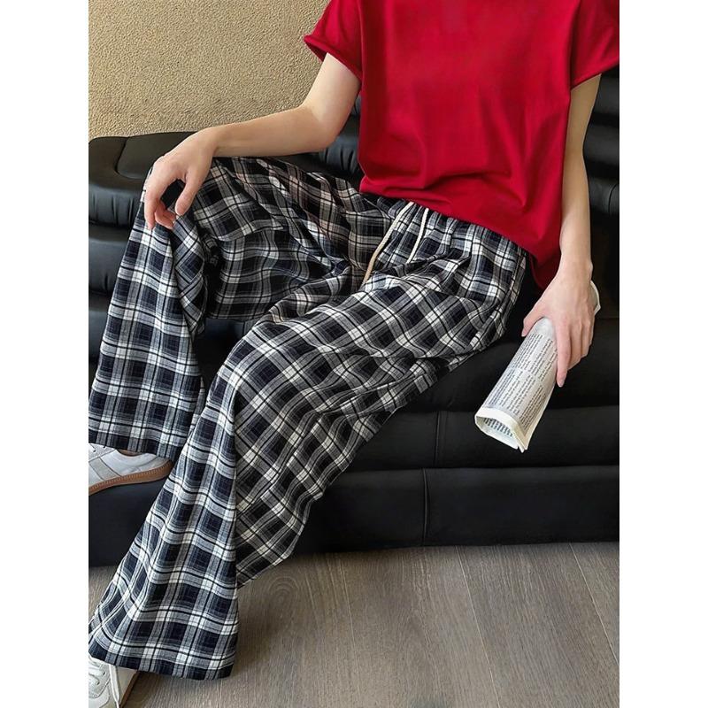 Эластичная талия клетчатые прямые повседневные брюки женские осенние новые свободные и универсальные тонкие брюки с широкими штанинами L
Эластичная талия клетчатые прямые повседневные брюки женские осенние новые свободные и универсальные тонкие брюки с широкими штанинами L