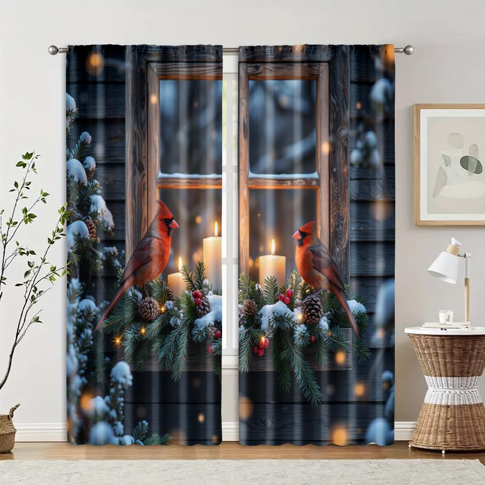 Set Of 2 Filtering Curtains Excluding Rods Non Movable Without Batteries Winter Cardinal Birds Snowy Window Scene Use Curtain Polyester W100*H70(CM)-Grommet top&2PCS
Set Of 2 Filtering Curtains Excluding Rods Non Movable Without Batteries Winter Cardinal Birds Snowy Window Scene Use Curtain Polyester W100*H70(CM)-Grommet top&2PCS