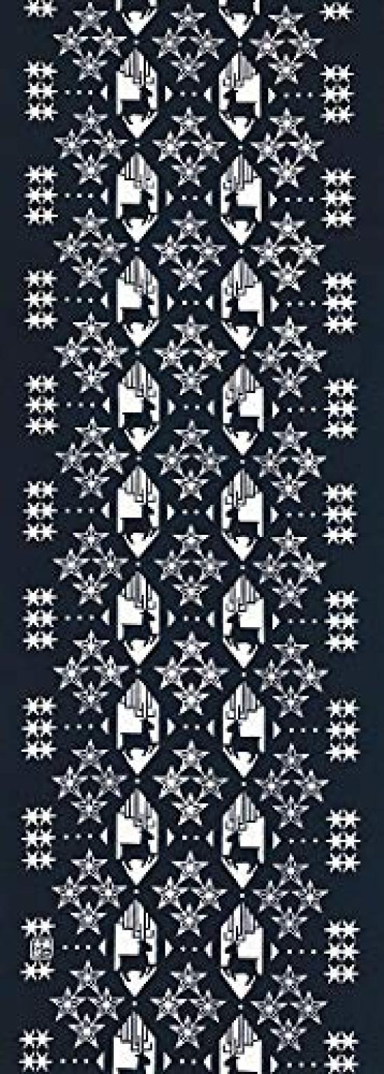 Крашение Anbo Полотенце для рук Узор Ева Олень Темно-синий Настоящий Окрашенный Хлопок Токуока Сделано в Японии 35 см x 100 см Рождество - Синий 100%