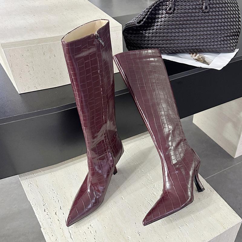 Модные Liyke Осенне-зимние кожаные ботфорты с каменным узором, винтажный острый носок, молния, женская обувь на каблуках, модные подиумные длинные ботильоны 35 вино красного
Модные Liyke Осенне-зимние кожаные ботфорты с каменным узором, винтажный острый носок, молния, женская обувь на каблуках, модные подиумные длинные ботильоны 35 вино красного