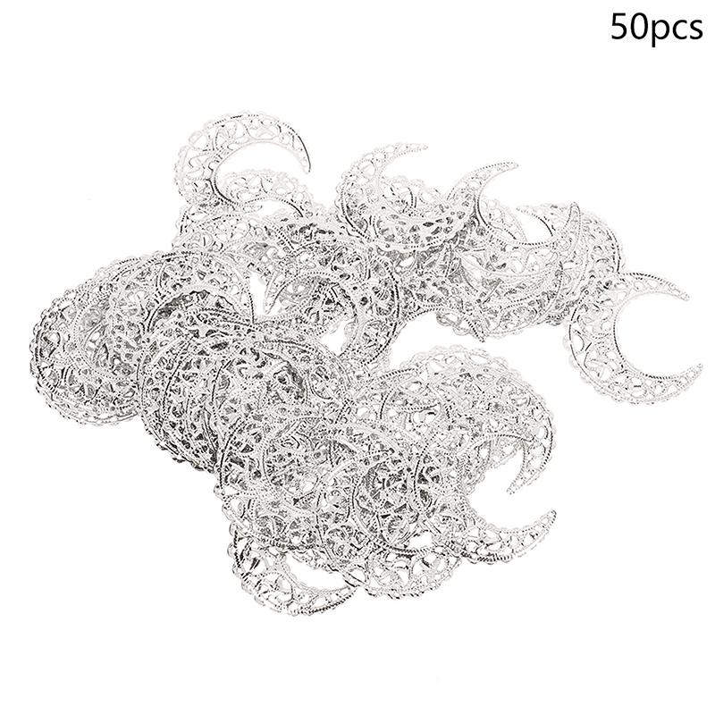 50 шт./лот 38X42 мм Золотой цвет/Серебро/Бронза Металлические филигранные подвески в виде лунного серпа Основы для вставок Ювелирные компоненты для DIY серебряный
50 шт./лот 38X42 мм Золотой цвет/Серебро/Бронза Металлические филигранные подвески в виде лунного серпа Основы для вставок Ювелирные компоненты для DIY серебряный