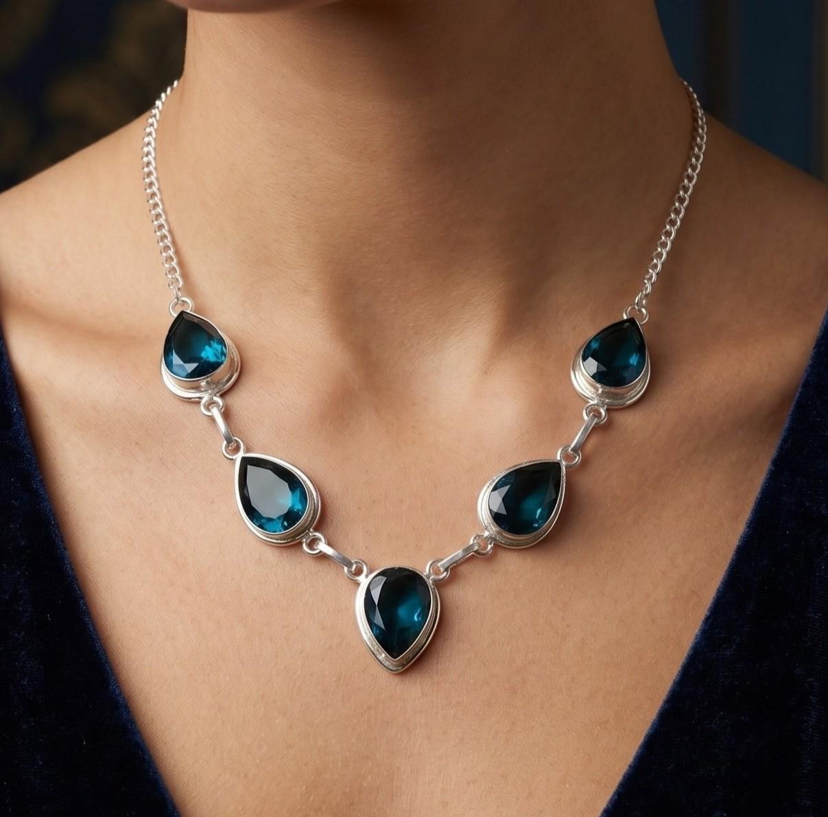 Apatite Gemstone Silver Necklace 925 Sterling Silver Handcrafted Necklace For Birthday RN-1-2
Apatite Gemstone Silver Necklace 925 Sterling Silver Handcrafted Necklace For Birthday RN-1-2
