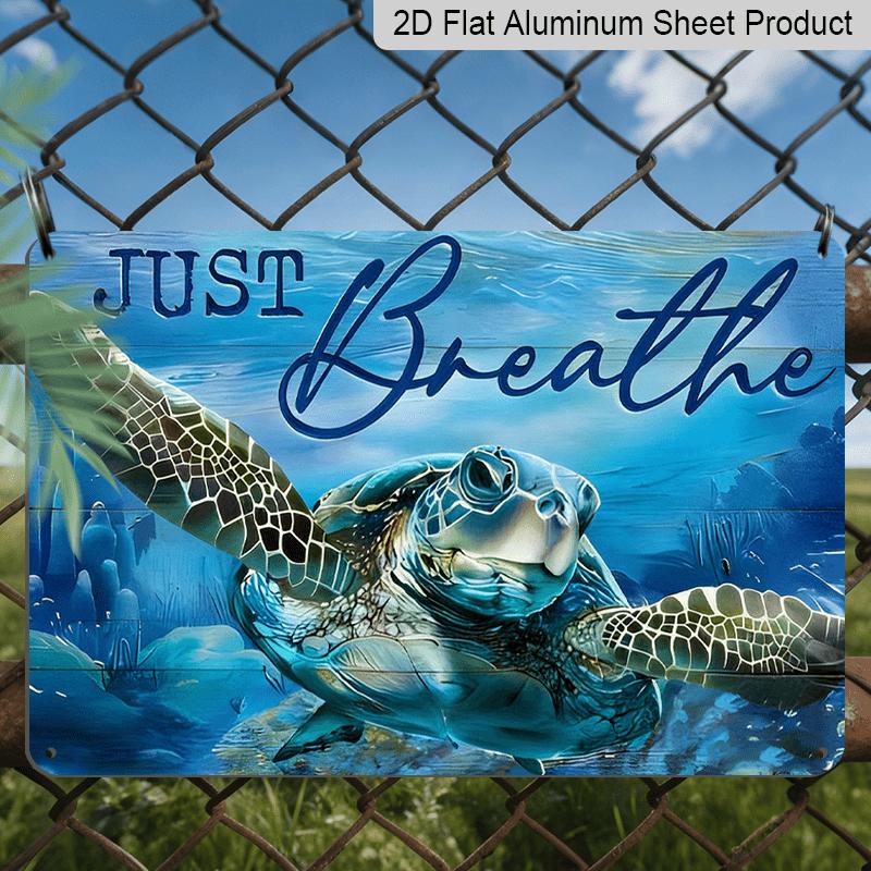 2D Flat, Just Breathe Sea Turtle Metal Wall Art - Rustic Aluminum Ocean-Themed Decor with Coral Reef & Blue-Green Turtle, Calming Bathroom Sign for 20*30cm
2D Flat, Just Breathe Sea Turtle Metal Wall Art - Rustic Aluminum Ocean-Themed Decor with Coral Reef & Blue-Green Turtle, Calming Bathroom Sign for 20*30cm