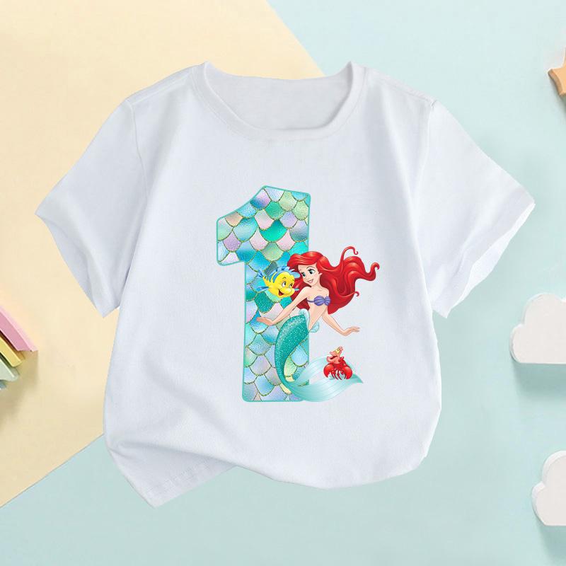 The Little Mermaid Ariel Princess Number Print Girls Clothes 1 2 3 4 5 6 7 8 9 Years Birthday Kids T Shirt Baby T-Shirt 110
The Little Mermaid Ariel Princess Number Print Girls Clothes 1 2 3 4 5 6 7 8 9 Years Birthday Kids T Shirt Baby T-Shirt 110