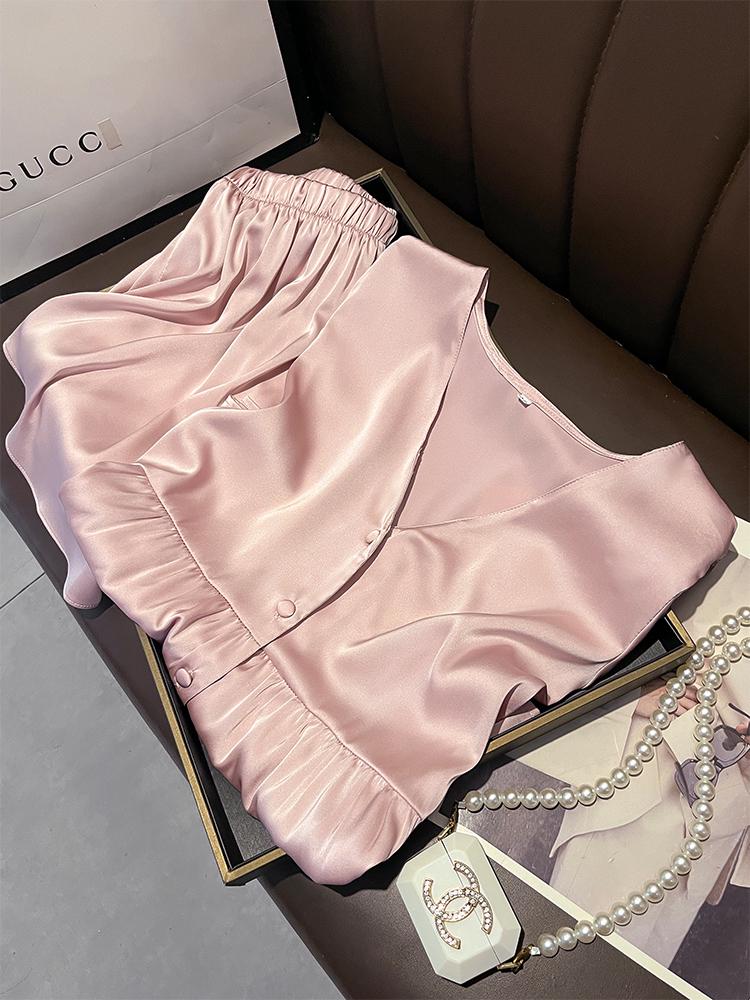 Women s Light Luxury Silk Pajama Set – Short Sleeve & Shorts for Spring/Summer in Mulberry Silk L 120-140 jin рожевий
Women s Light Luxury Silk Pajama Set – Short Sleeve & Shorts for Spring/Summer in Mulberry Silk L 120-140 jin рожевий